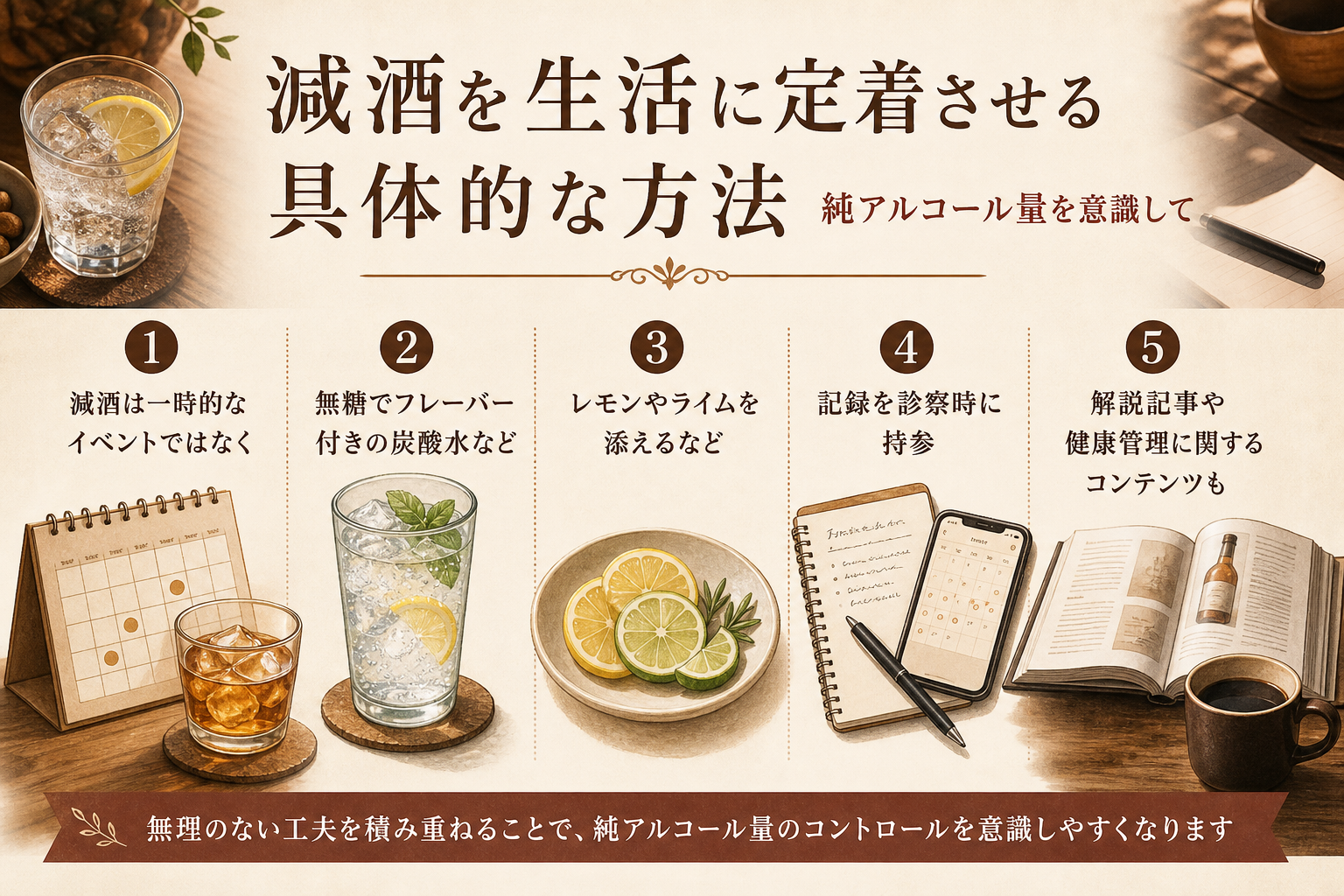 純アルコール量について本文中で確認するポイントを示した図